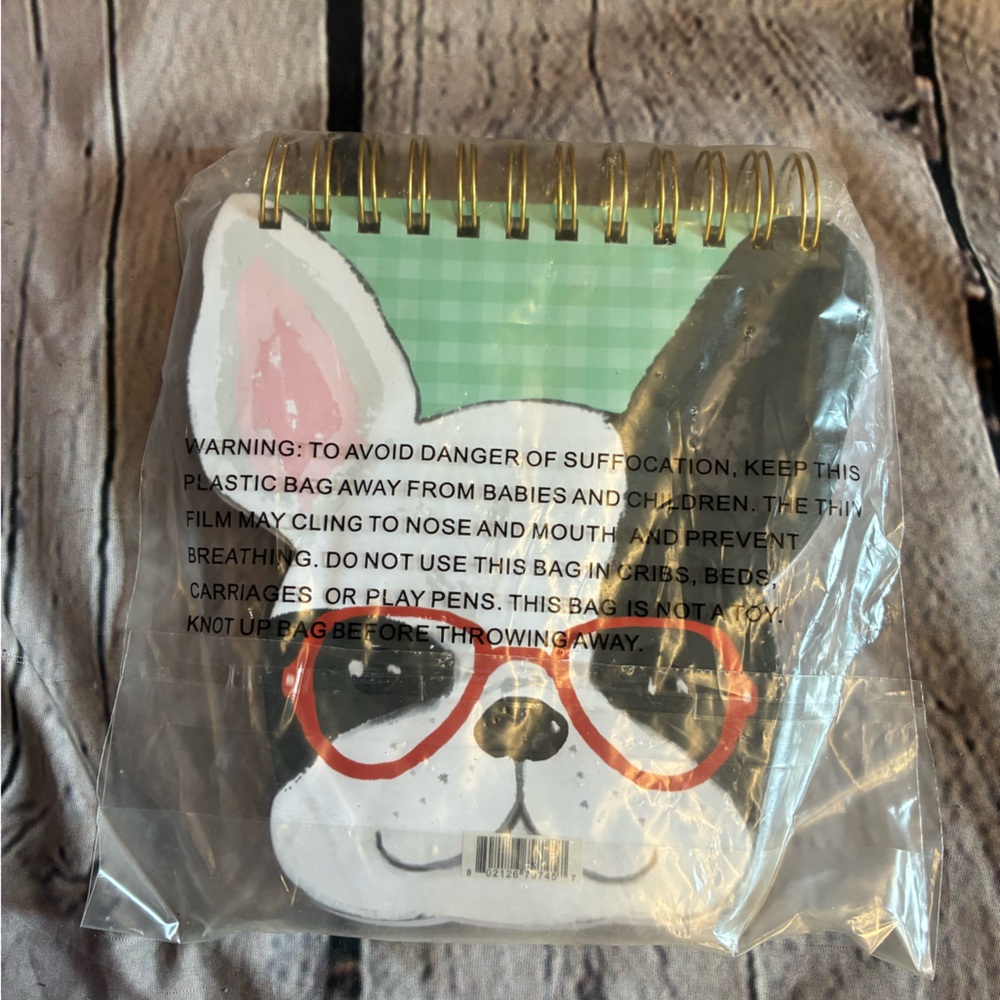 5/$20‎ Frenchie French Bull Dog Glasses Notebook Journal NIP